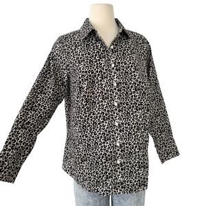 Talbots Wrinkle-Resistant Button Up Long Sleeve Shirt Top Stretch 14WP NWT